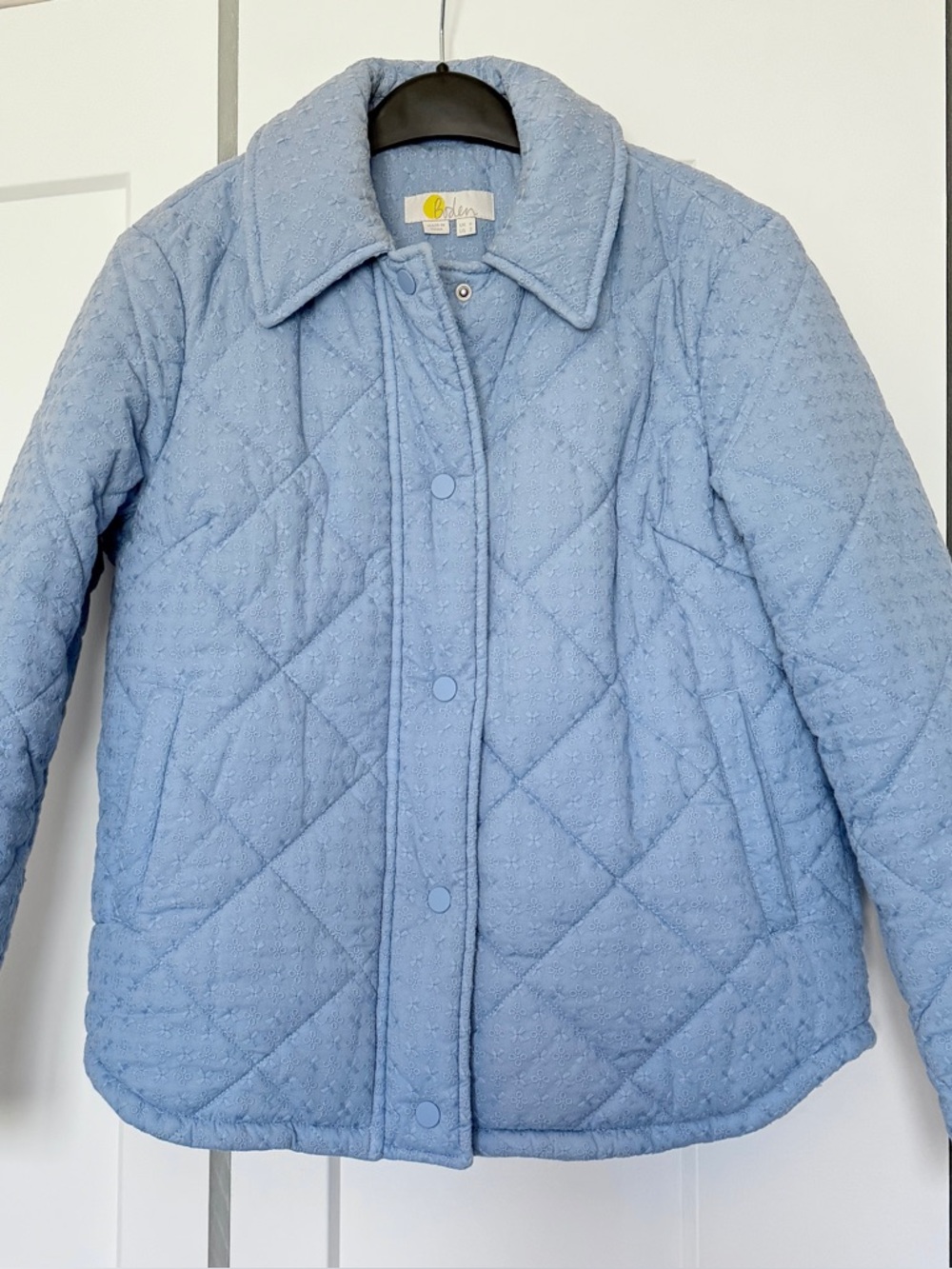 New Boden Broderie Quilted Cotton Jacket periwinkle blue size 2 - Picture 1 of 5